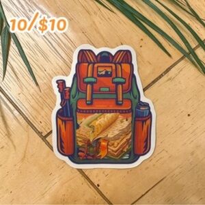 Adventure Backpack & Map Sticker – Travel Hiking Vinyl Decal | Outdoor Explorer